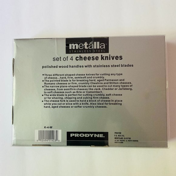PRODYNE "Metalla" Set of 4 Cheese Knives NIB - Picture 2 of 3
